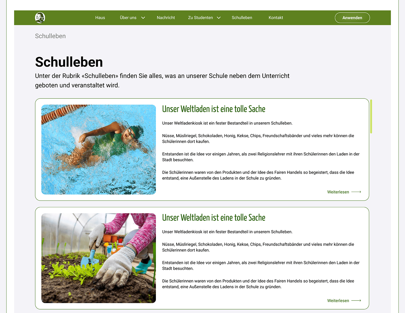 shool Education Website redesign UI/UX
