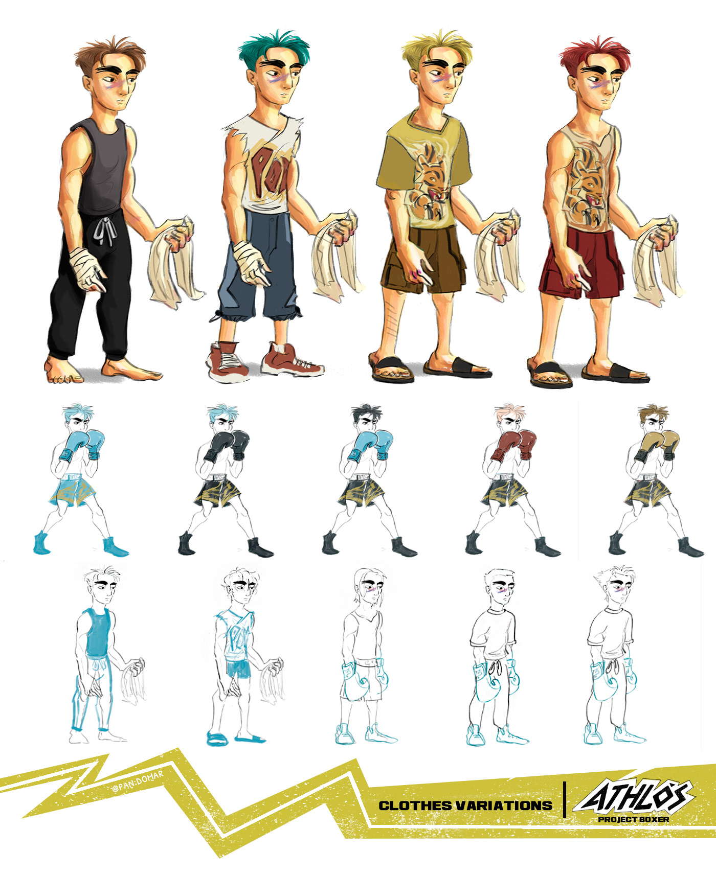 ILLUSTRATION  Character design  concept art Boxe sport Boxing fight comic Webtoon fanart
