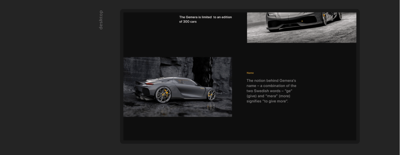 Adaptive animation  car Cars design Koenigsegg longread mobile Website desktop