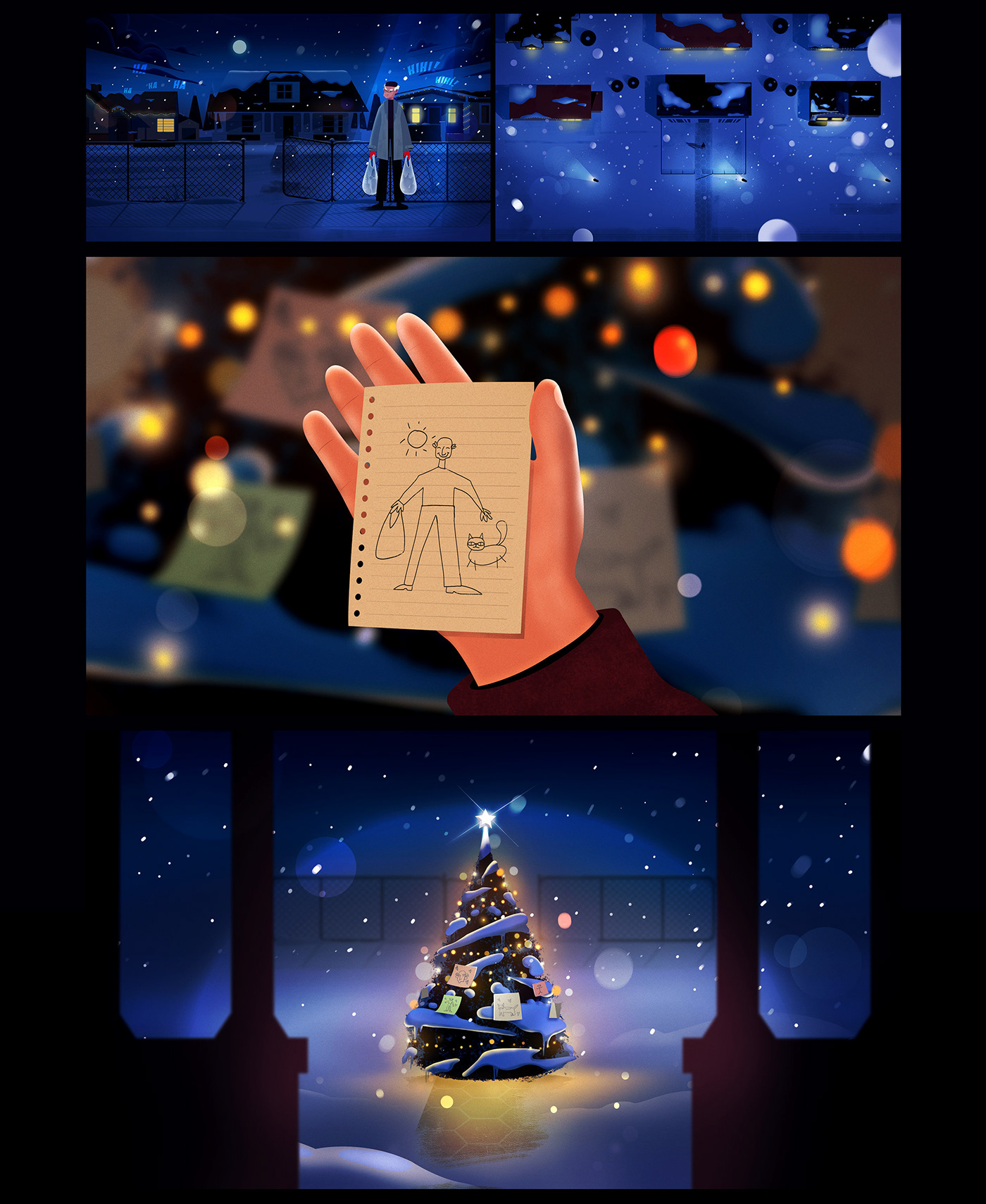 2D Animation animation  Character Christmas Digital Art  happynewyear ILLUSTRATION  merrychristmas motion graphics  snow