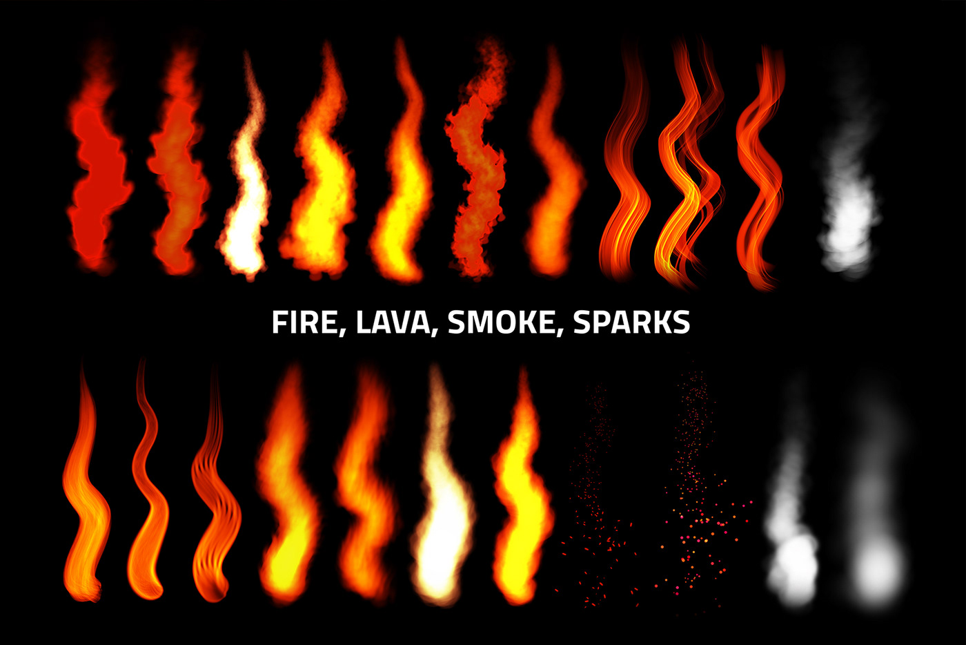 brush brushes fire fire brush Procreate procreate brush procreate brushes bundle lava smoke