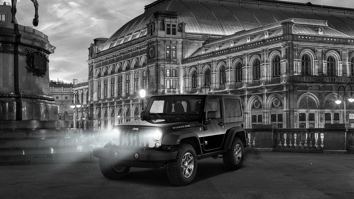jeep photoshop compositing