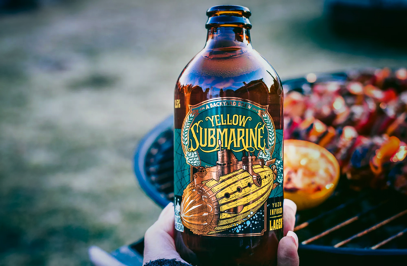 submarine beer bottle lager yuzu