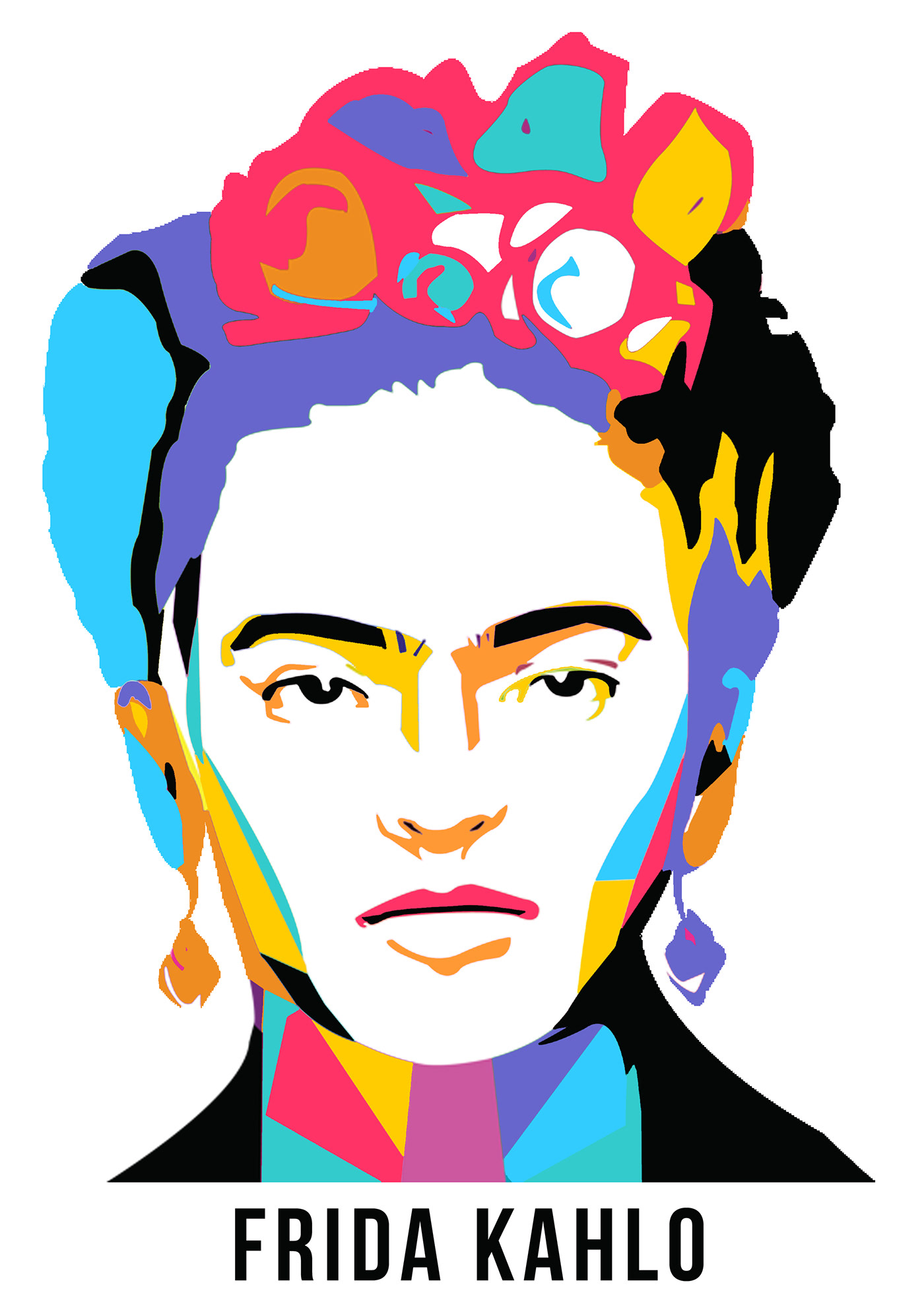 WPAP ILLUSTRATION  vector Colourful  Pop Art Frida Kahlo nikola tesla Marilyn Monroe John Lennon