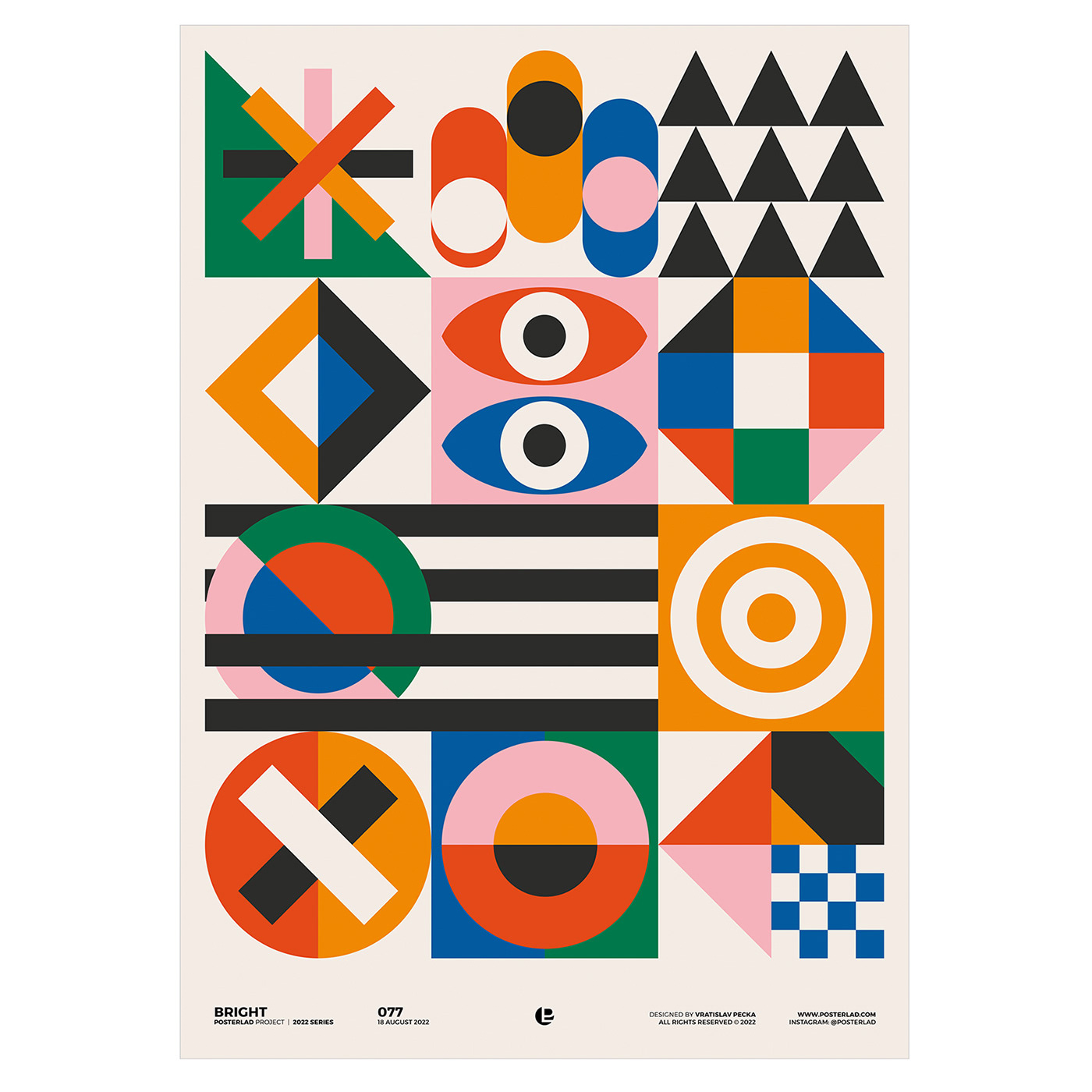 affiche artwork bauhaus cool design gradient Minimalism poster shapes simple