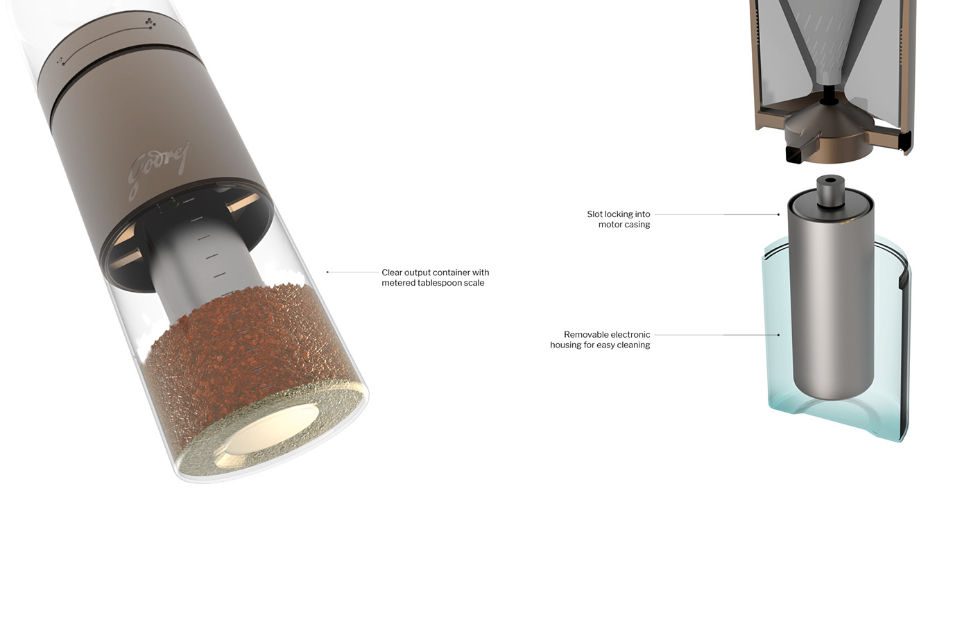 Kitchen Appliance electronic portable product design  industrial design  godrej spice grinder