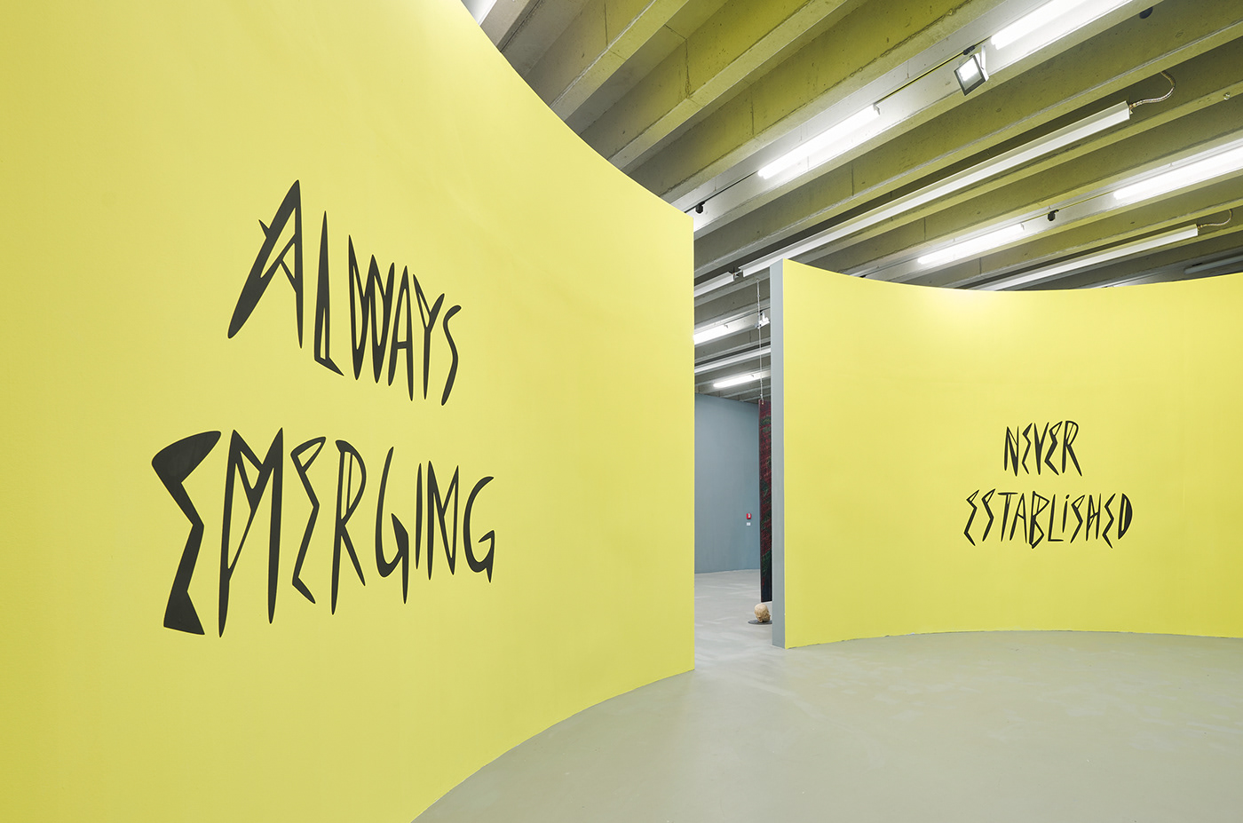 text lettering yellow emerging commentary art established