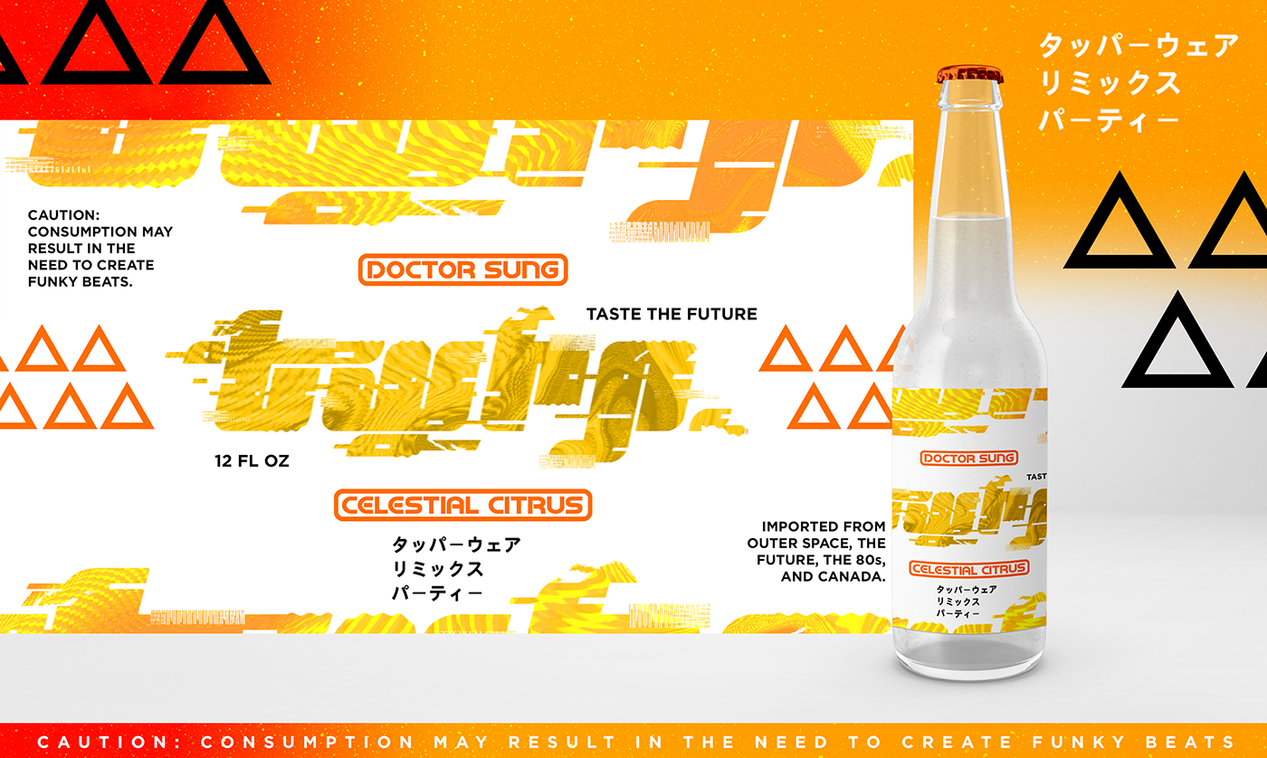 soda Packaging bottles Space  funky glass pop futuristic japanese typography  