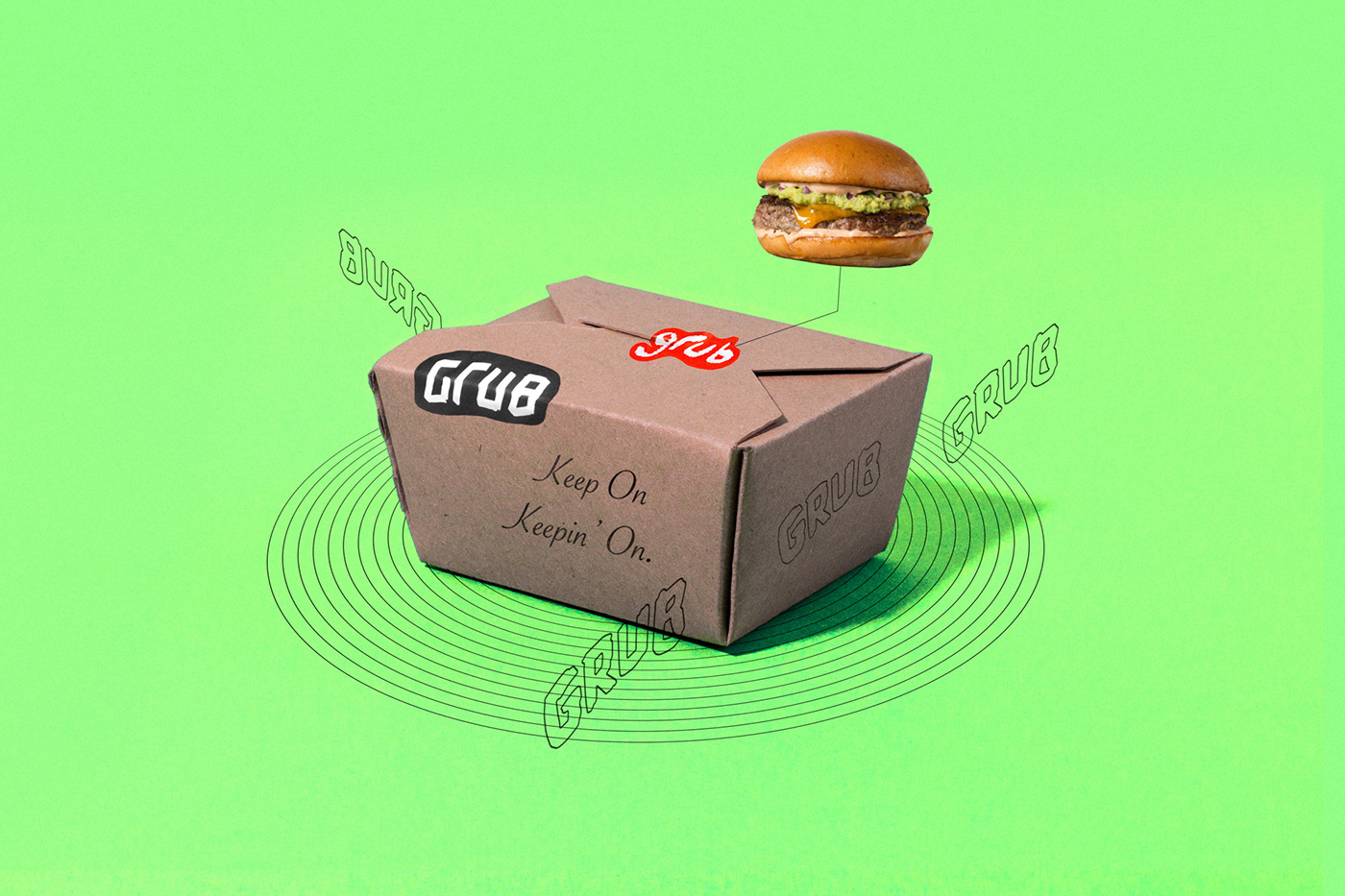 Grub Tractorbeam burger restaurant fast casual ILLUSTRATION  Web Design  flexible branding  identity