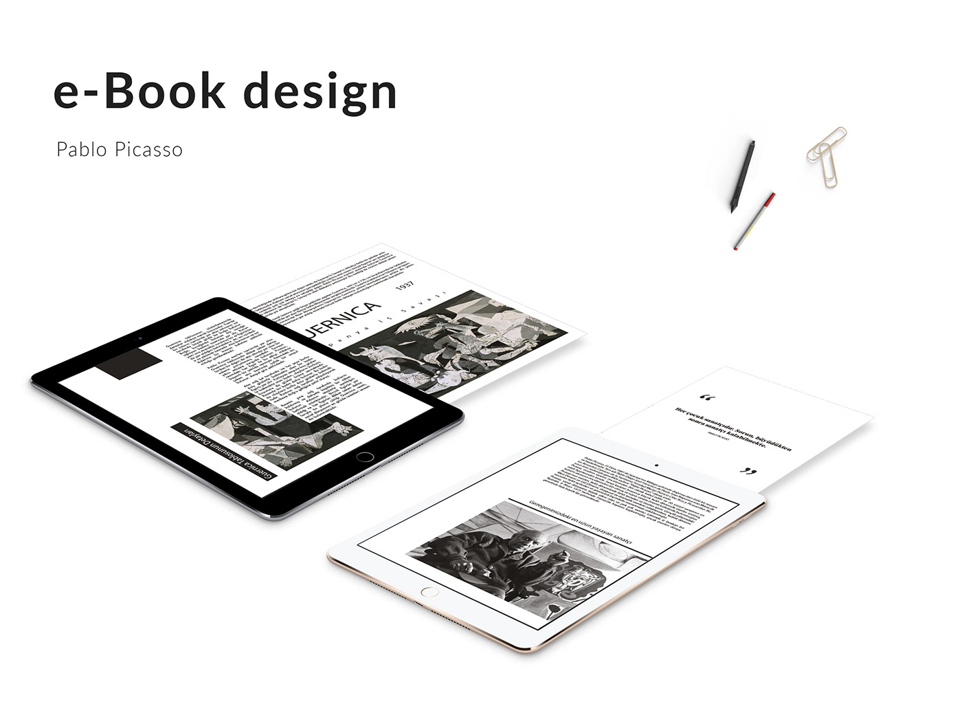ebook ebook cover e-book e-book cover e-book design book pablo picasso Picasso pages design E-Kitap