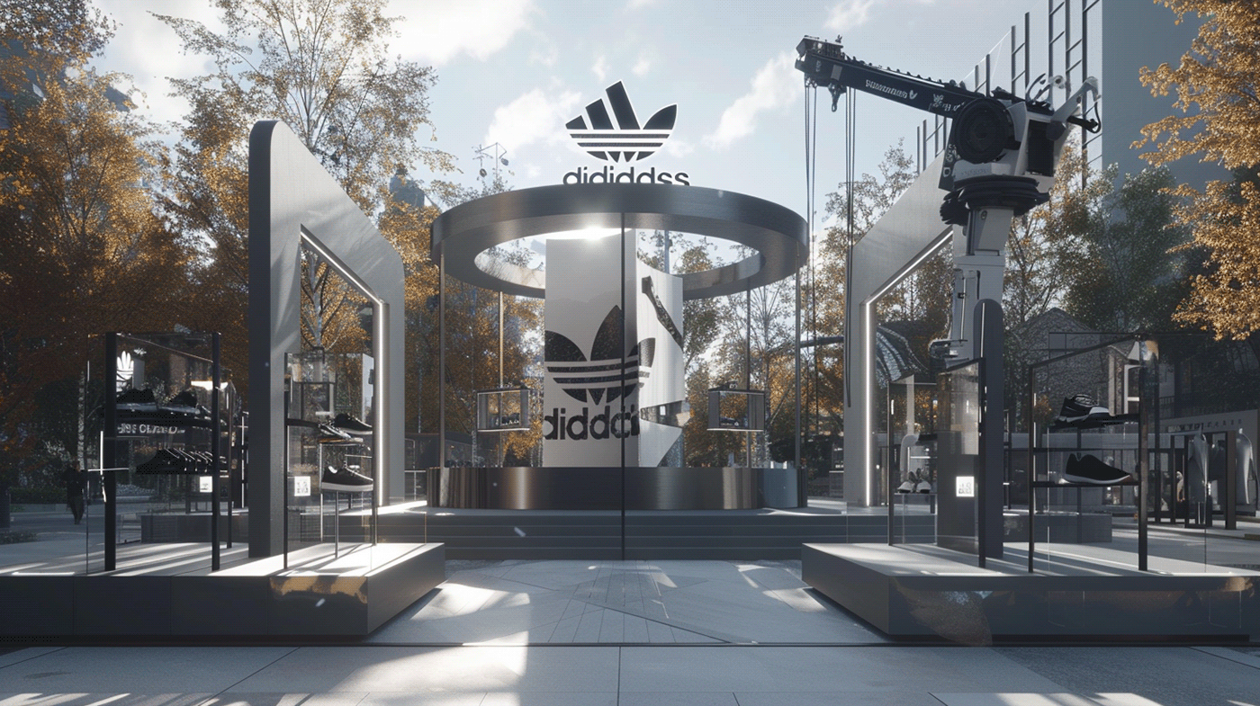 booth design exhibition stand booth Exhibition Design  adidas sports pop up store Fashion 