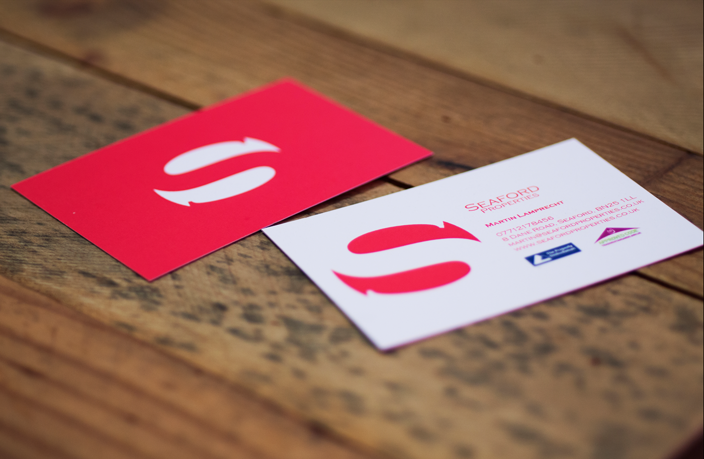 brand identity design type logo properties house red business card seaford city United Kingdom graphic Signage banner