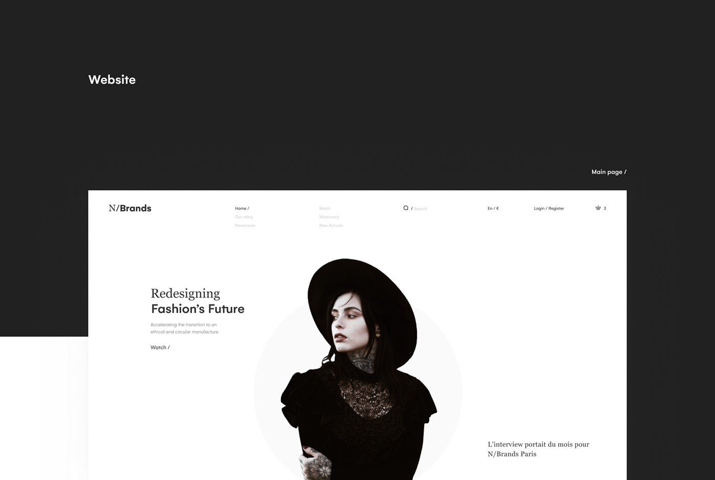 brand Clothing design concept e-commerce Fashion  minimal store Sustainable Fashion Web Design  typography  