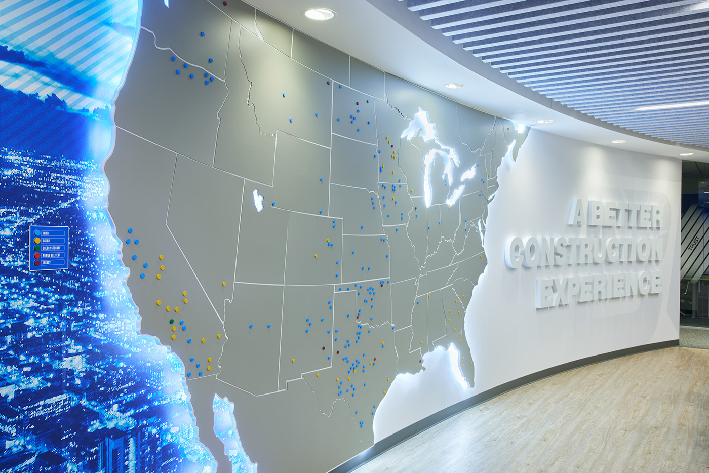 environmental graphics graphics Interior Mural Office timeline workplace installation