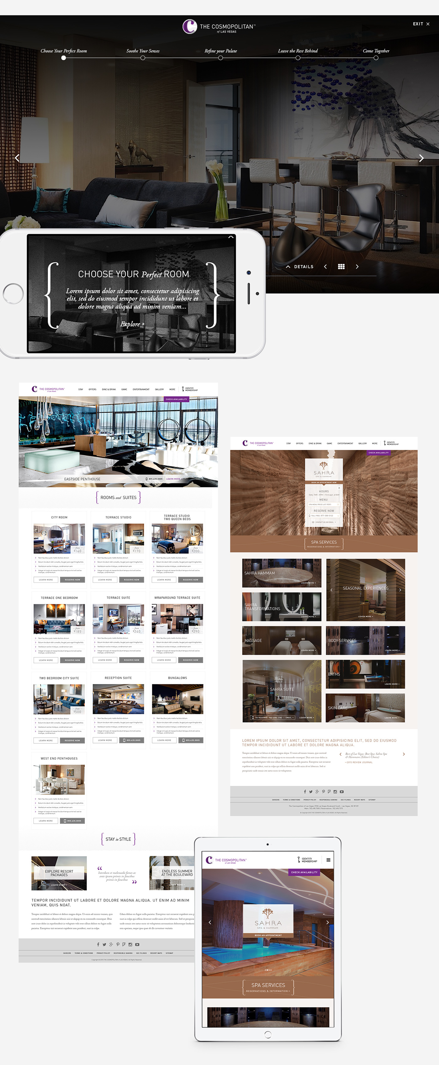 Website design Responsive resort casino Las Vegas hotel UI ux Webdesign