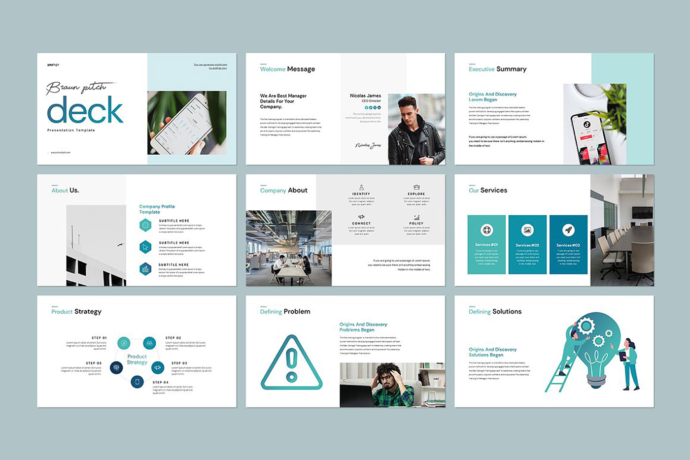pitch deck presentation template powerpoint template modern template infographic company profile Business plan Project Planning portfolio busienss deck