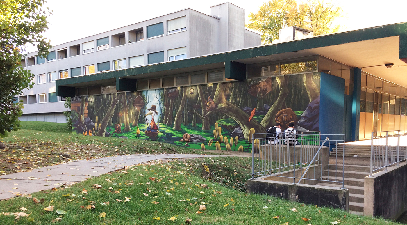 Graffiti streetart jazi ILLUSTRATION  Geneva Landscape garden art Urban geneve