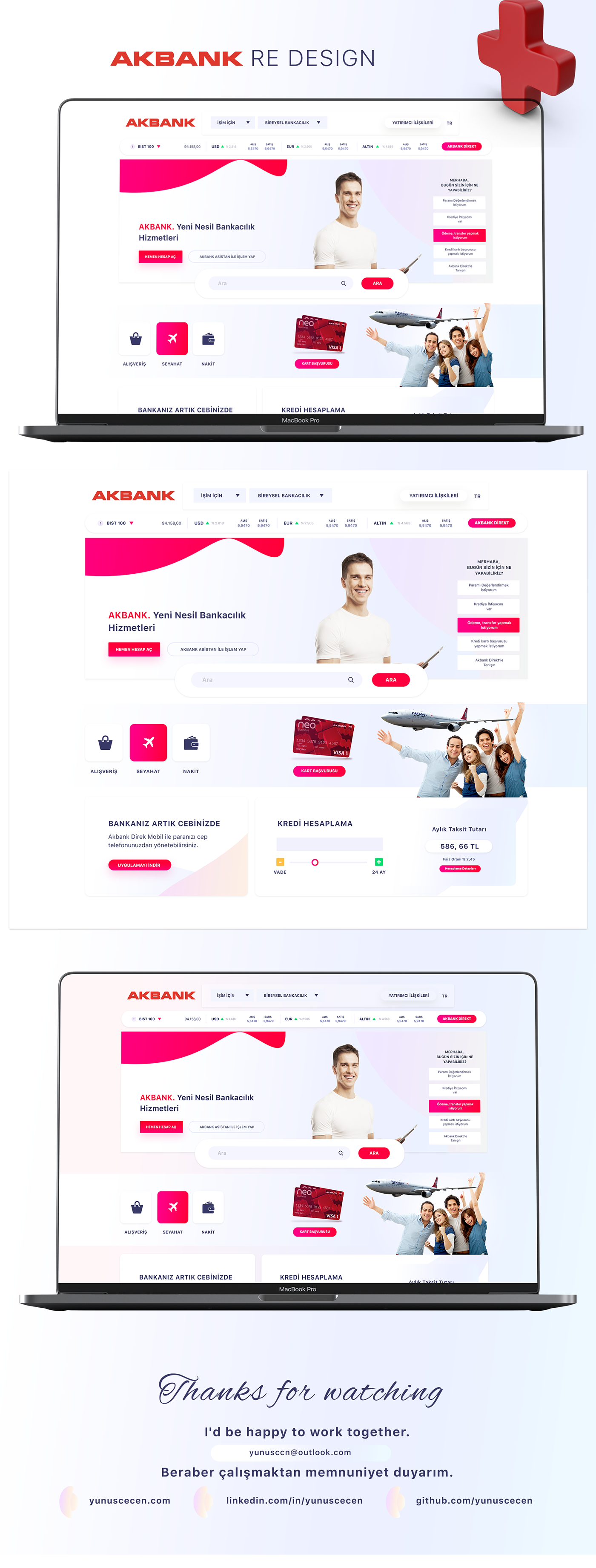 Akbank re-design UX design uı design user interface design web site design Web Design 