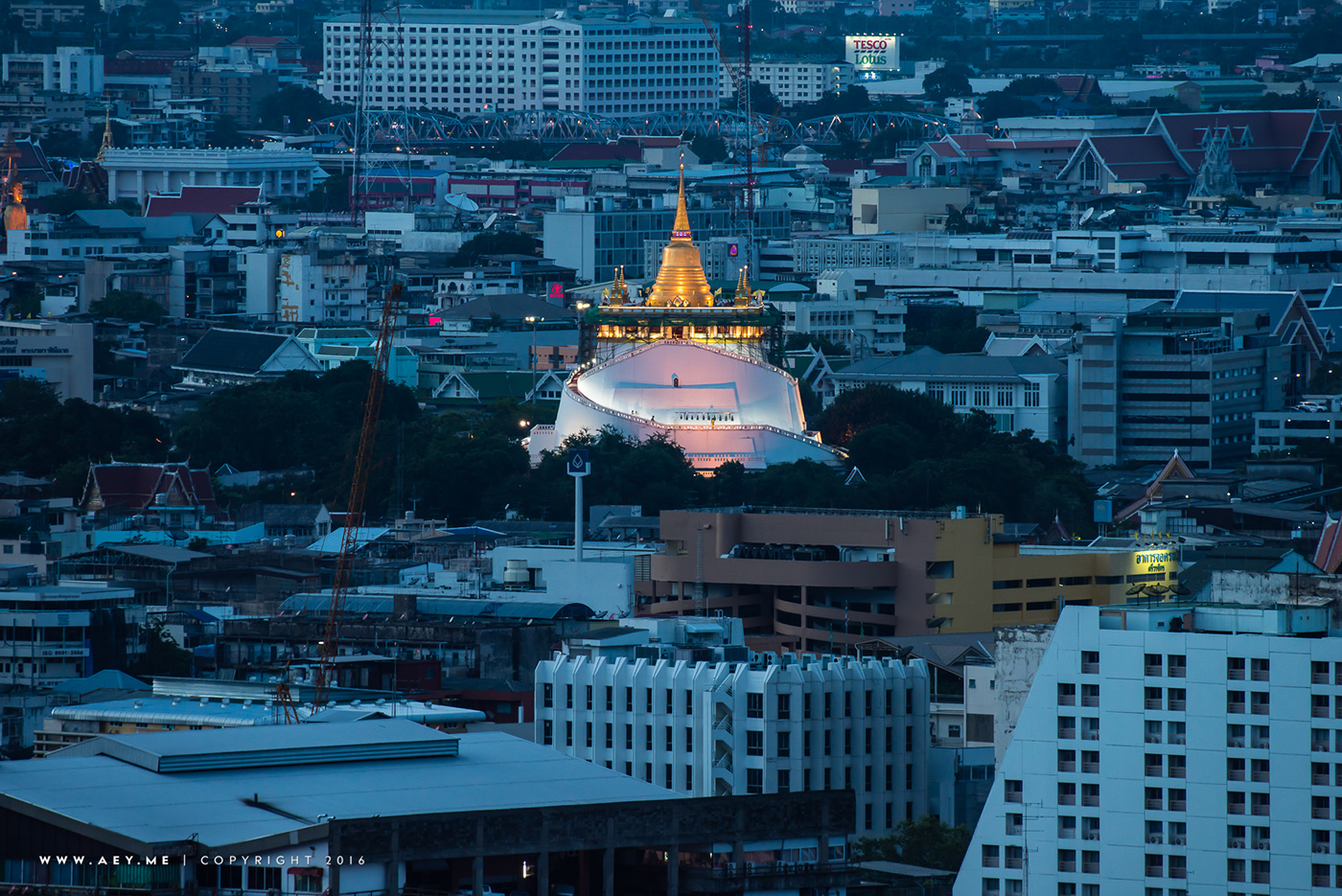 Bangkok cityscape viewpoint Thailand Chao Phraya River Rattanakosin