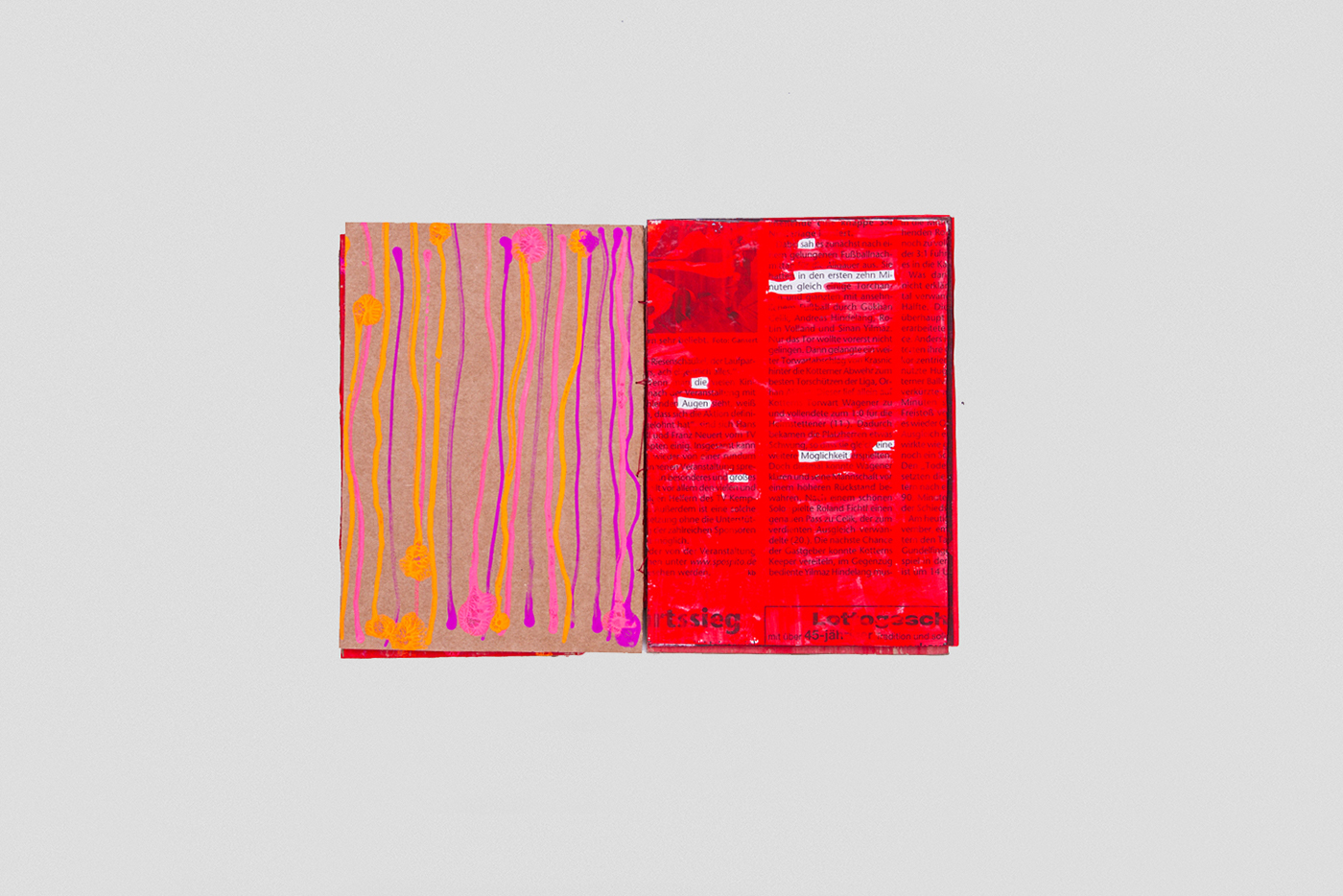 onebookaweek karton wastepaper recycling poems colours red handmade ILLUSTRATION  book