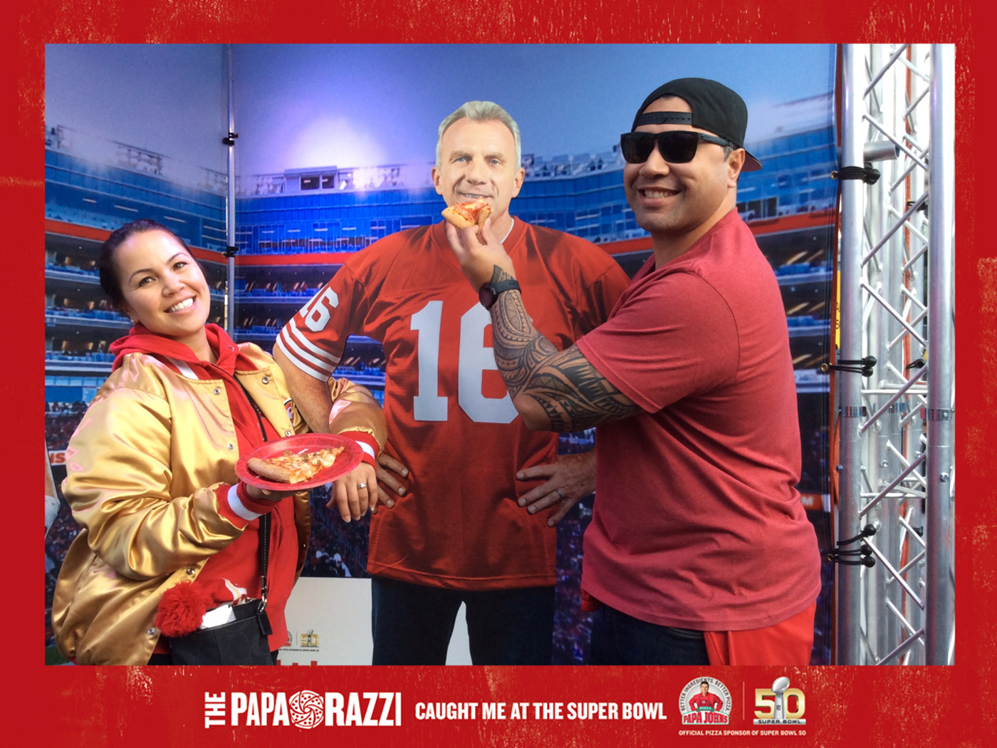 Pizza papa johns superbowl 50 Event Photo Opp football activation brand