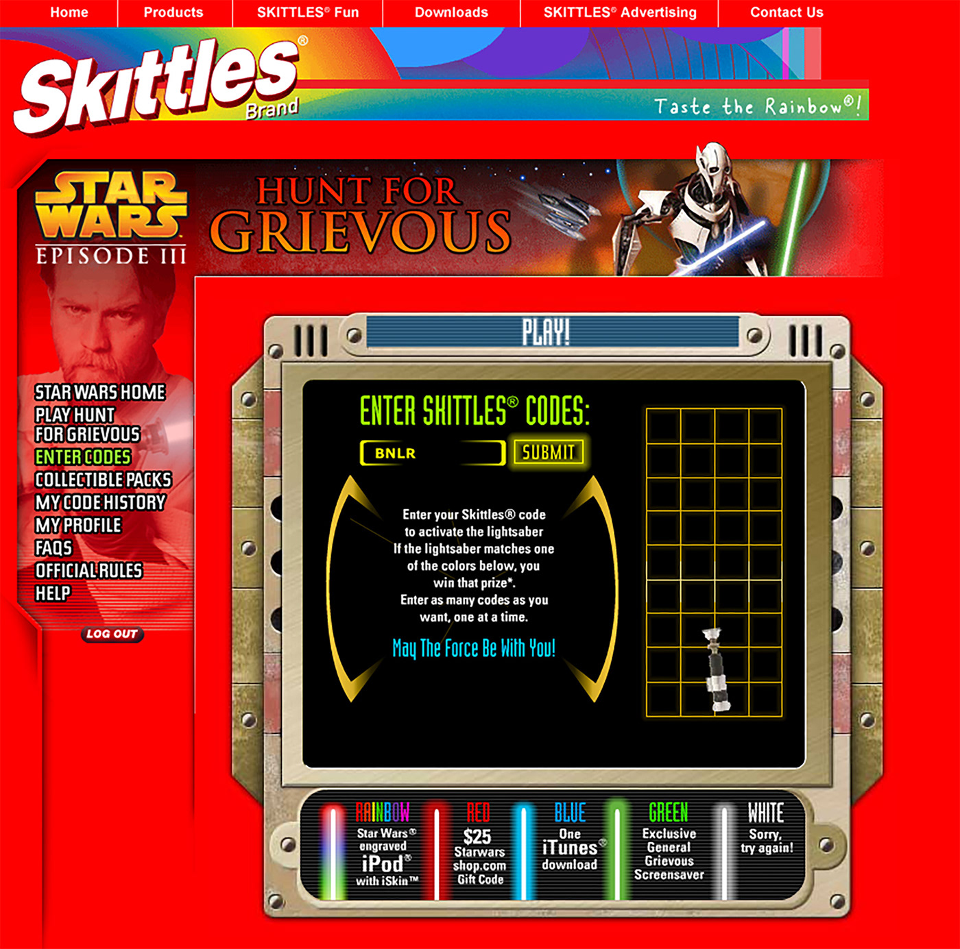 star wars skittles Shockwave Flash flash animation game game design  UI/UX ui design landing page