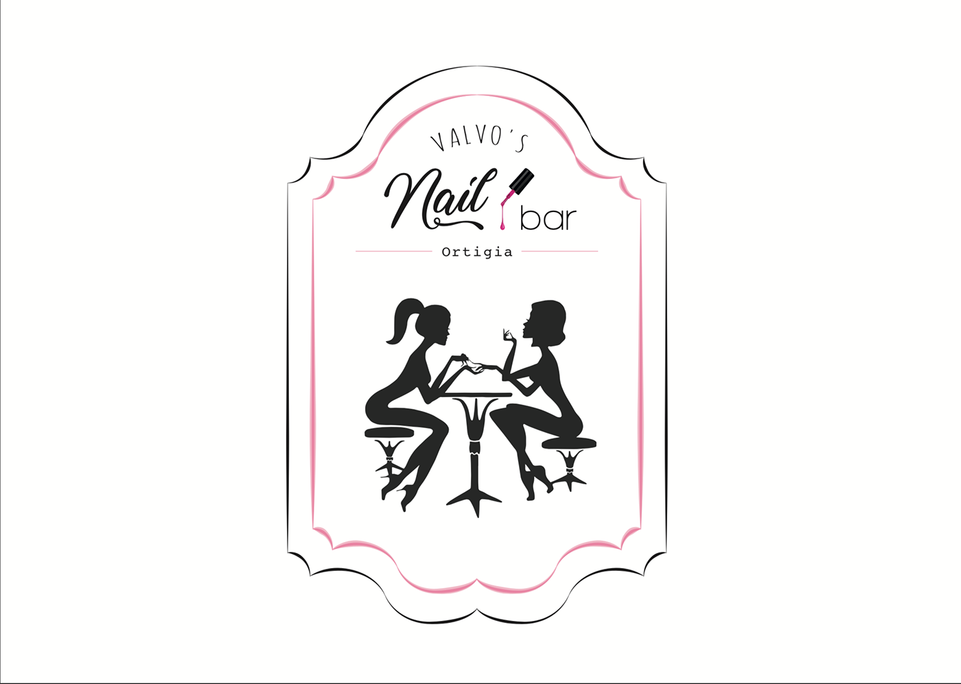 nailbar nailart branding  pink women nails logo ILLUSTRATION 