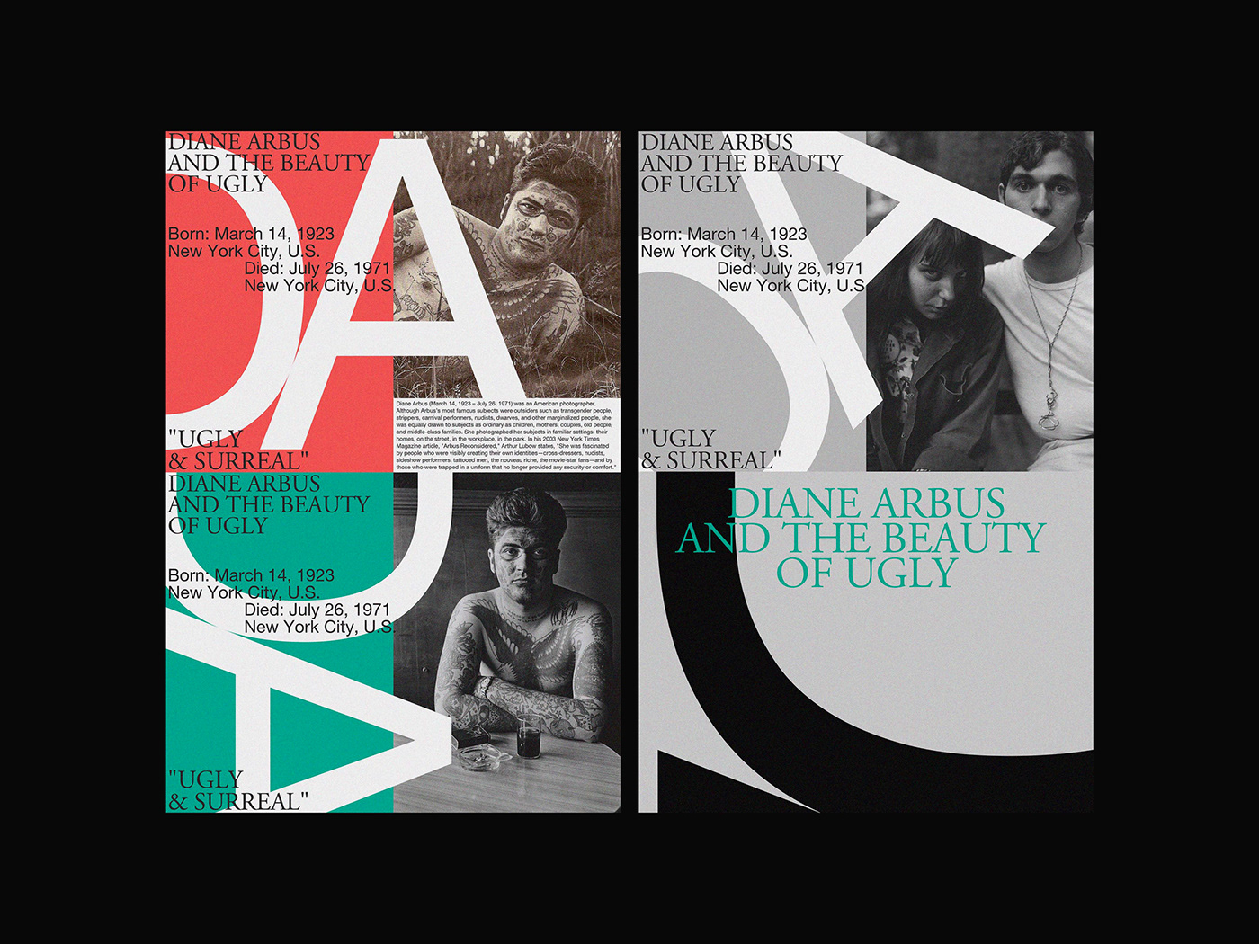 Diane Arbus Photography  print editorial Grafik Design book design