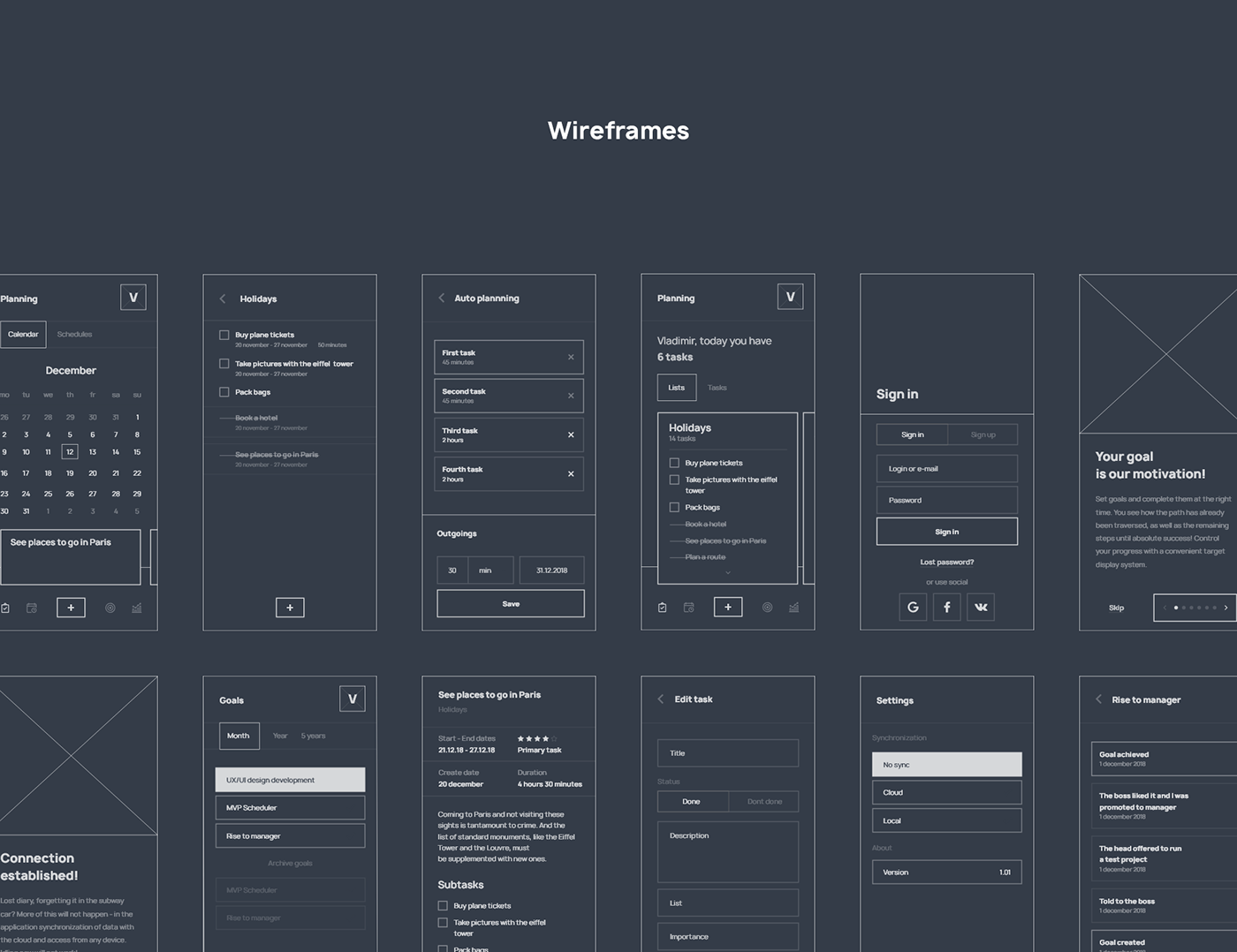 UI ux app app design clean minimalistic planner mobile adobeawards