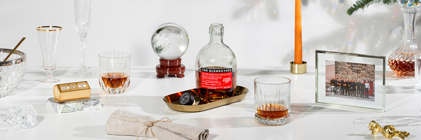 Christmas glass Liquid product Whiskey Whisky bottle Marble minimal table