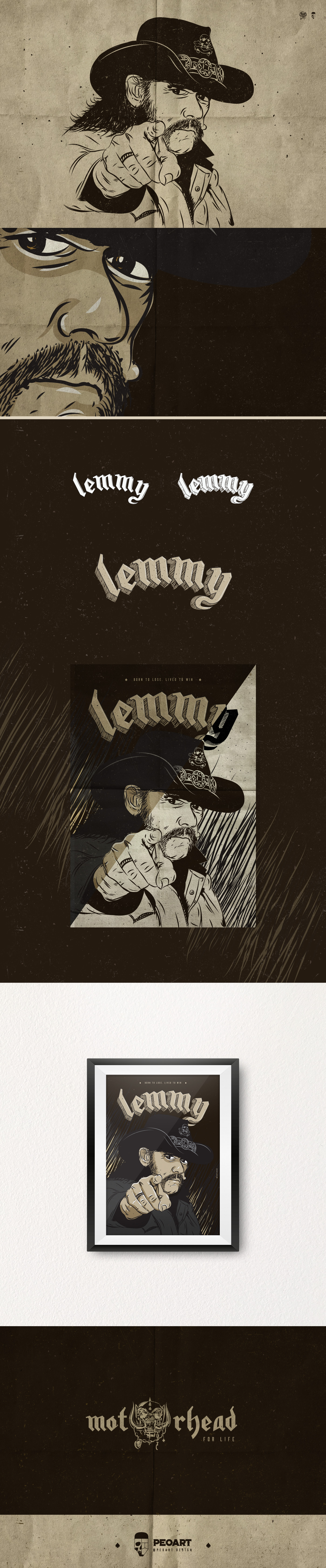 Ilustração Illustrator lemmy Lemmy Kilmister motorhead wacom ILLUSTRATION  peoart