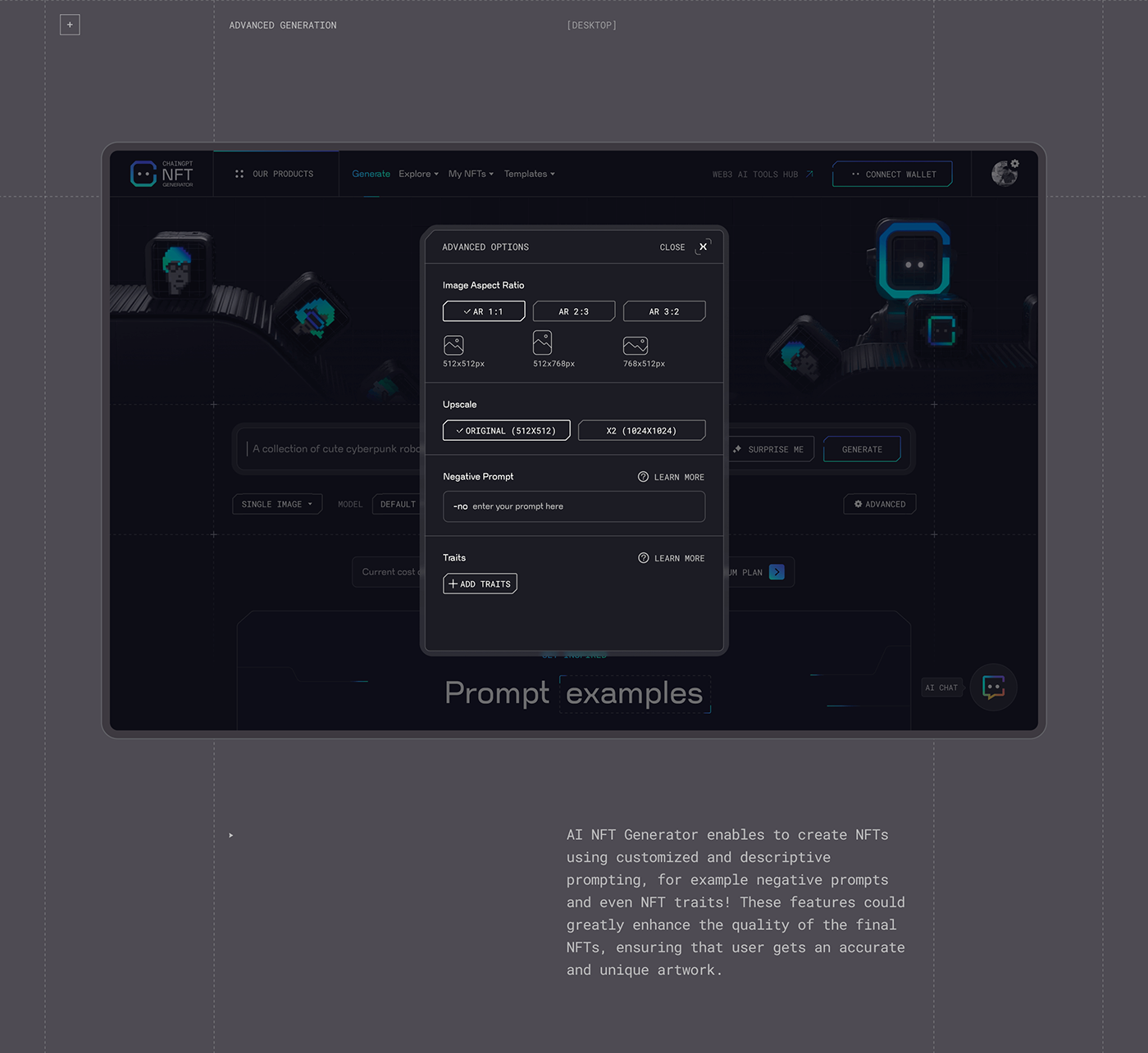 ai nft Web Design  product design  UI/UX ui design dashboard crypto blockchain 3D