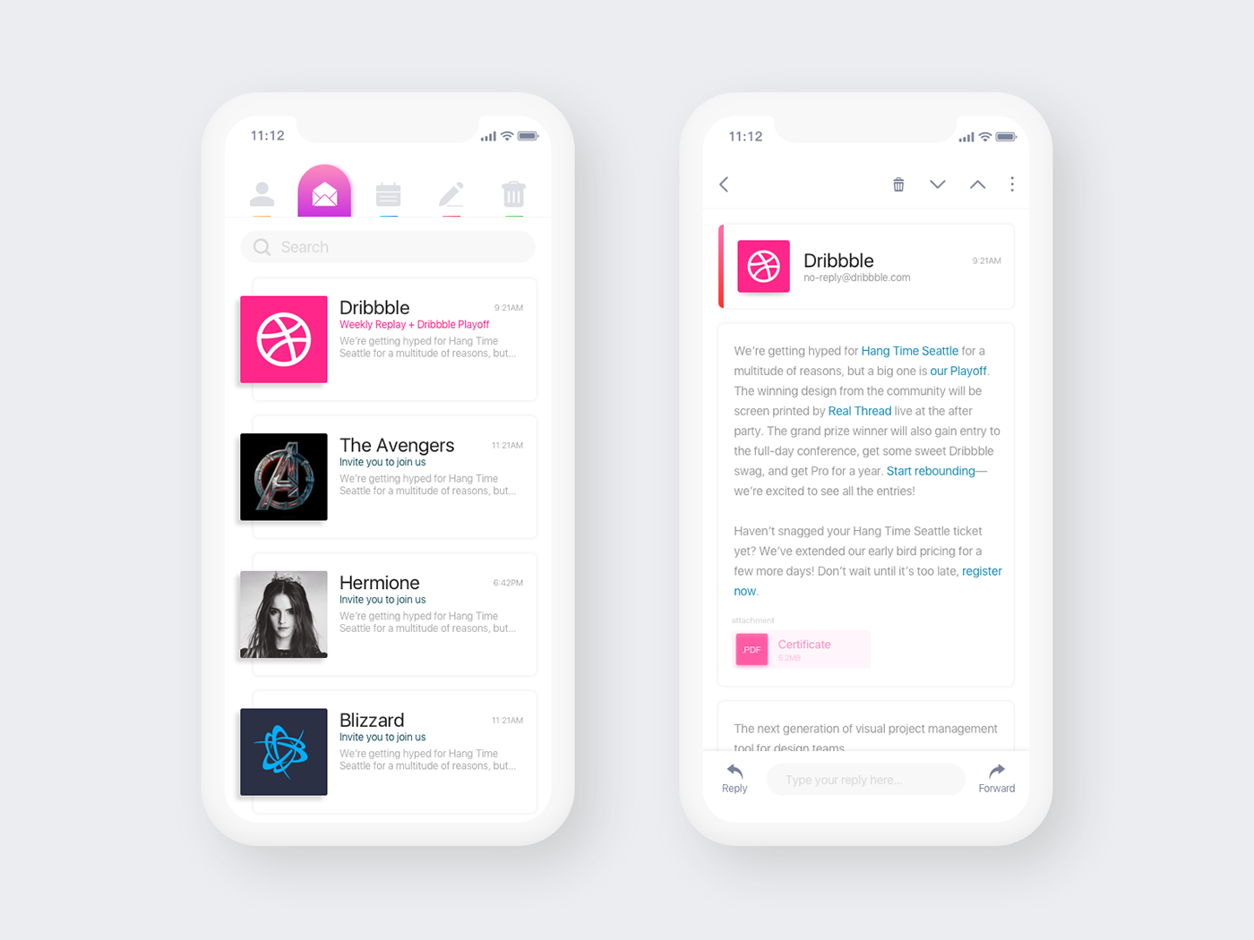 Email Application Email UI ux app ios