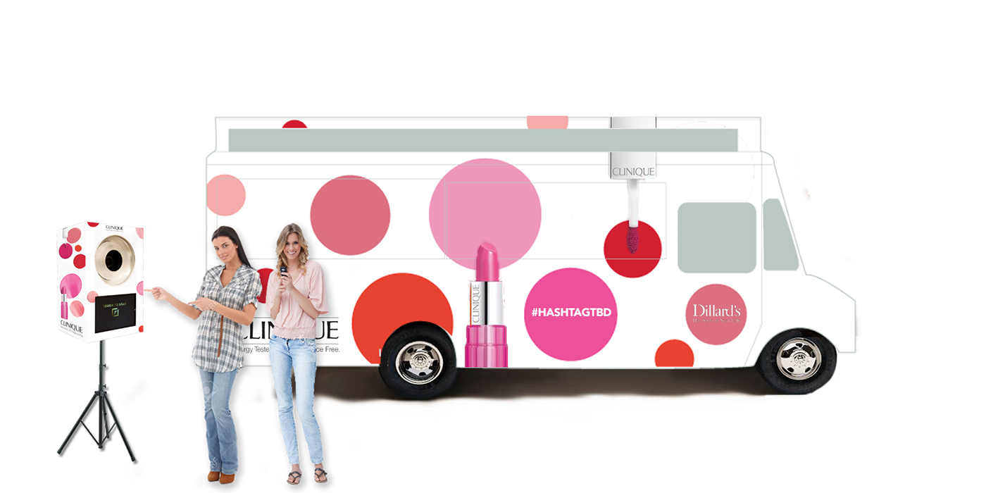 Clinique Food truck food truck wrap Event Mock Up mock-up photo booth Pop-Up Shop makeup