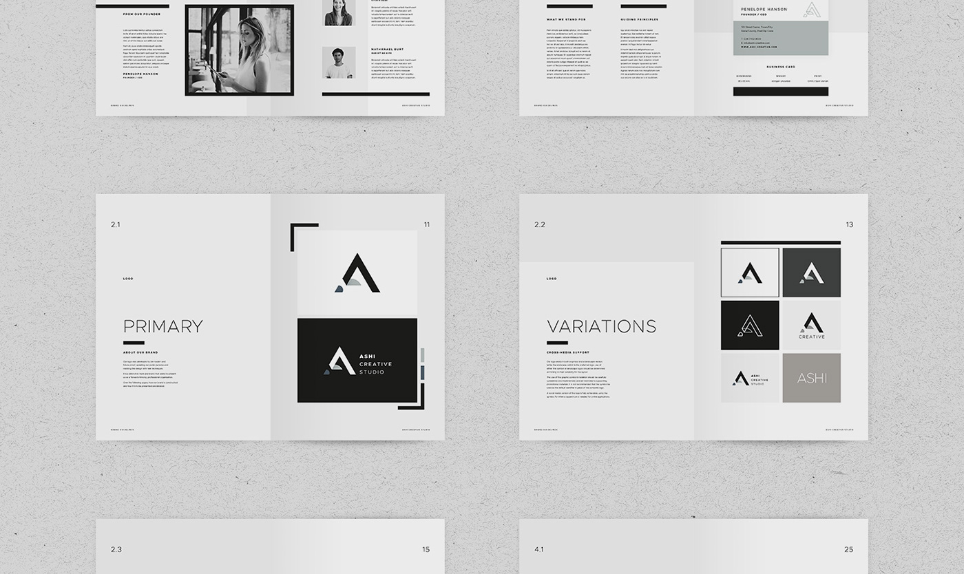brand brand guidelines brand manual logo creative market Style Guide identity studio agency InDesign