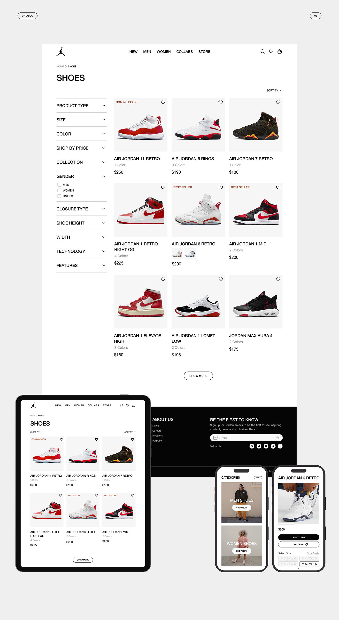 basketball e-commerce Figma jordan Minimalism online store sneakers sport ux/ui Web Design 