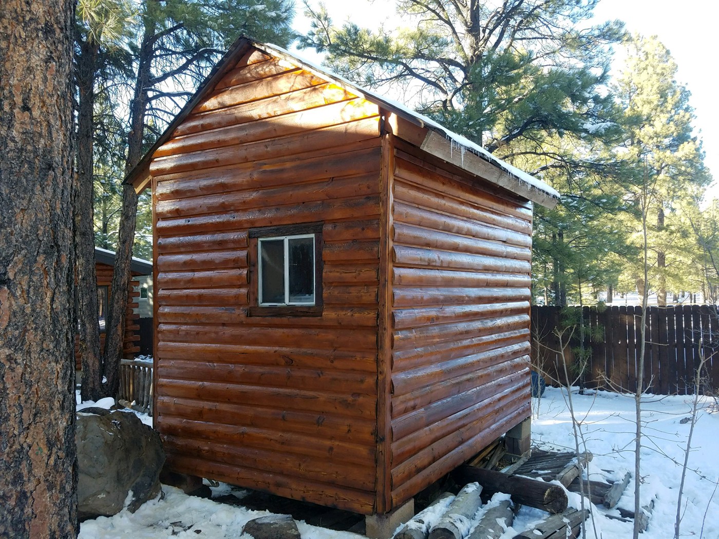 Log Home cabin arizona staining