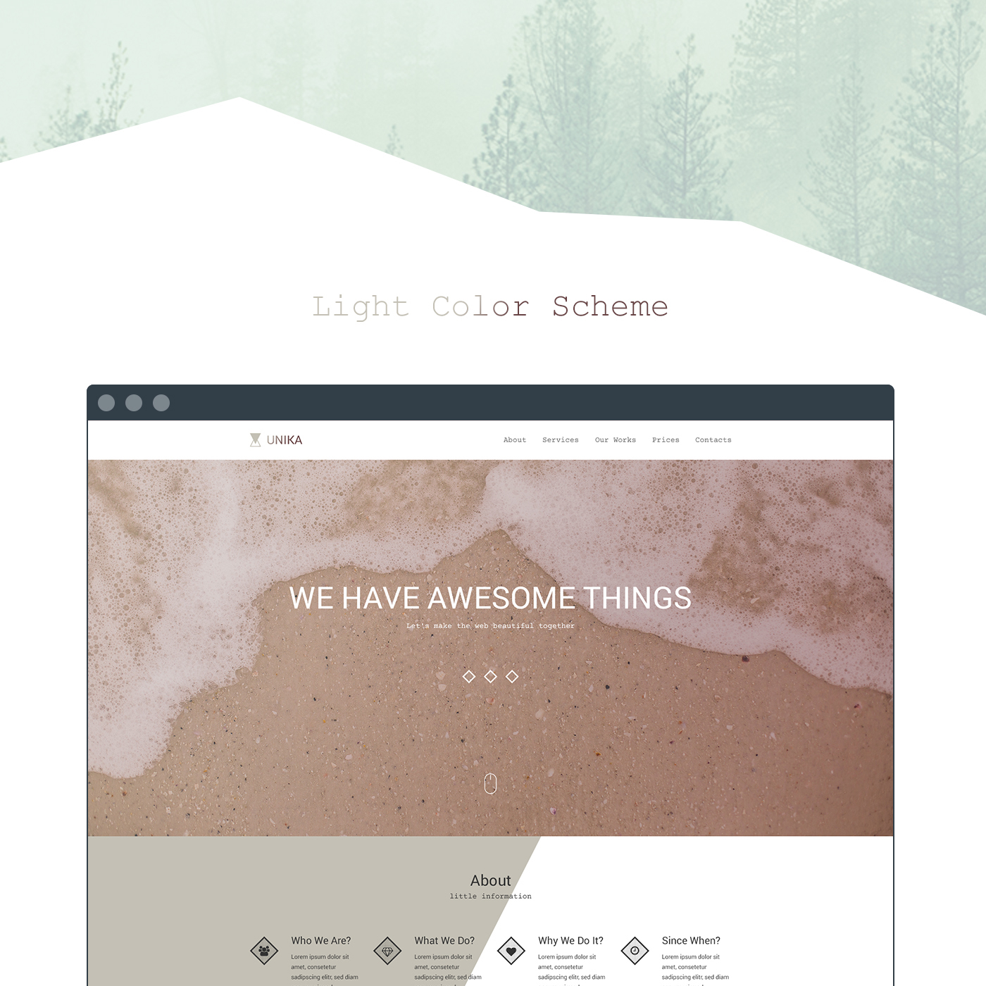One page free psd template business bootstrap 1170px grid google fonts font awesome wood gradient White Magic Mint ukraine