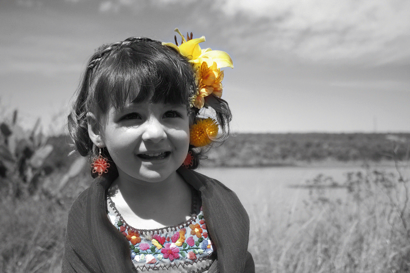 bambina child mother Messico diseño gráfico fiori Flowers Digital Art  Graphic Designer fotoritocco