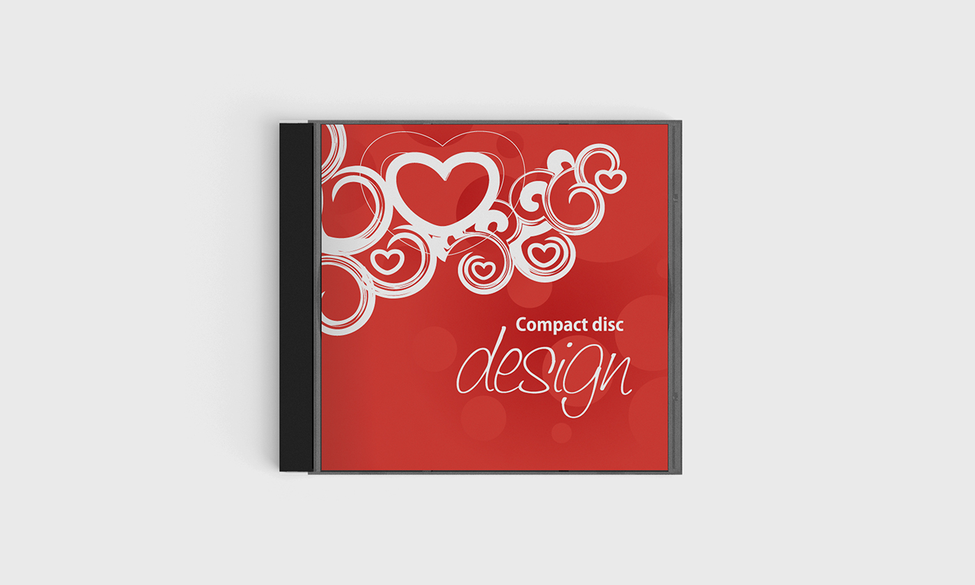 cd cover free mock up red Love brand psd design