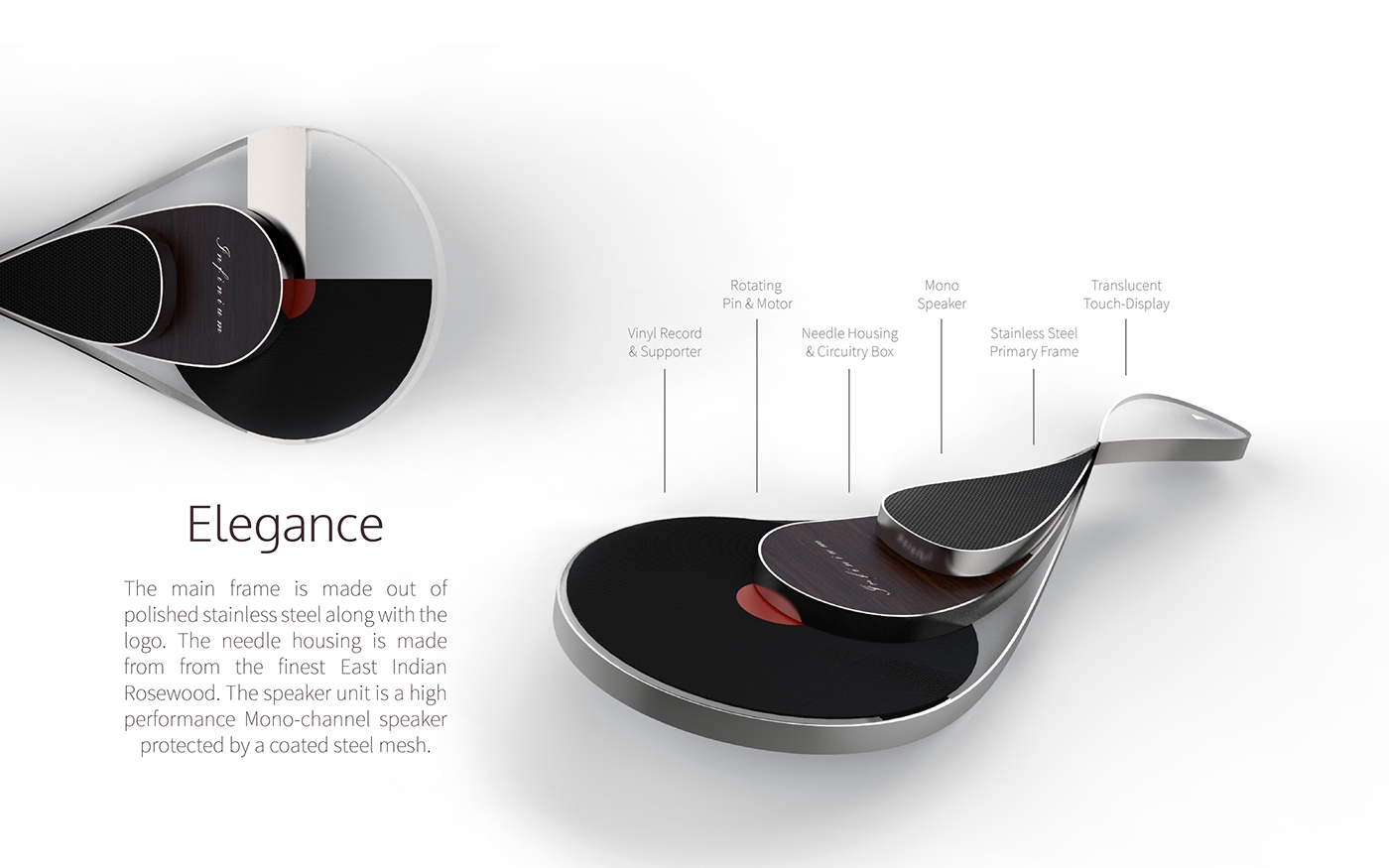 product industrial vinyl record UI ux Form modern music player