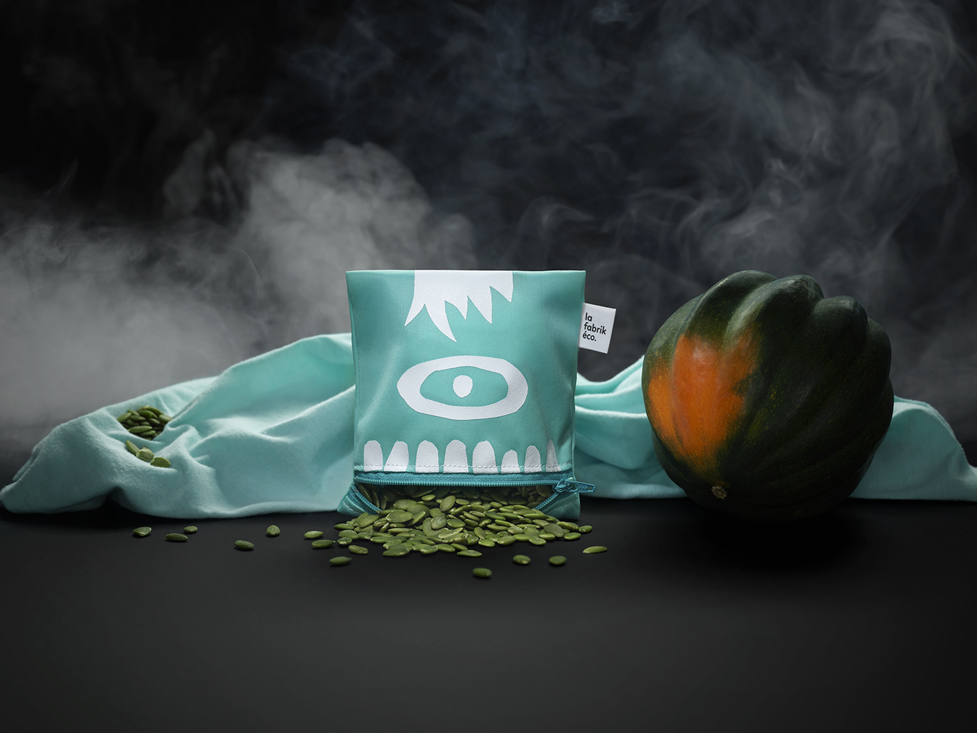 bag monster ILLUSTRATION  Packaging ecobag Ecopack colors Food  Screenprinting