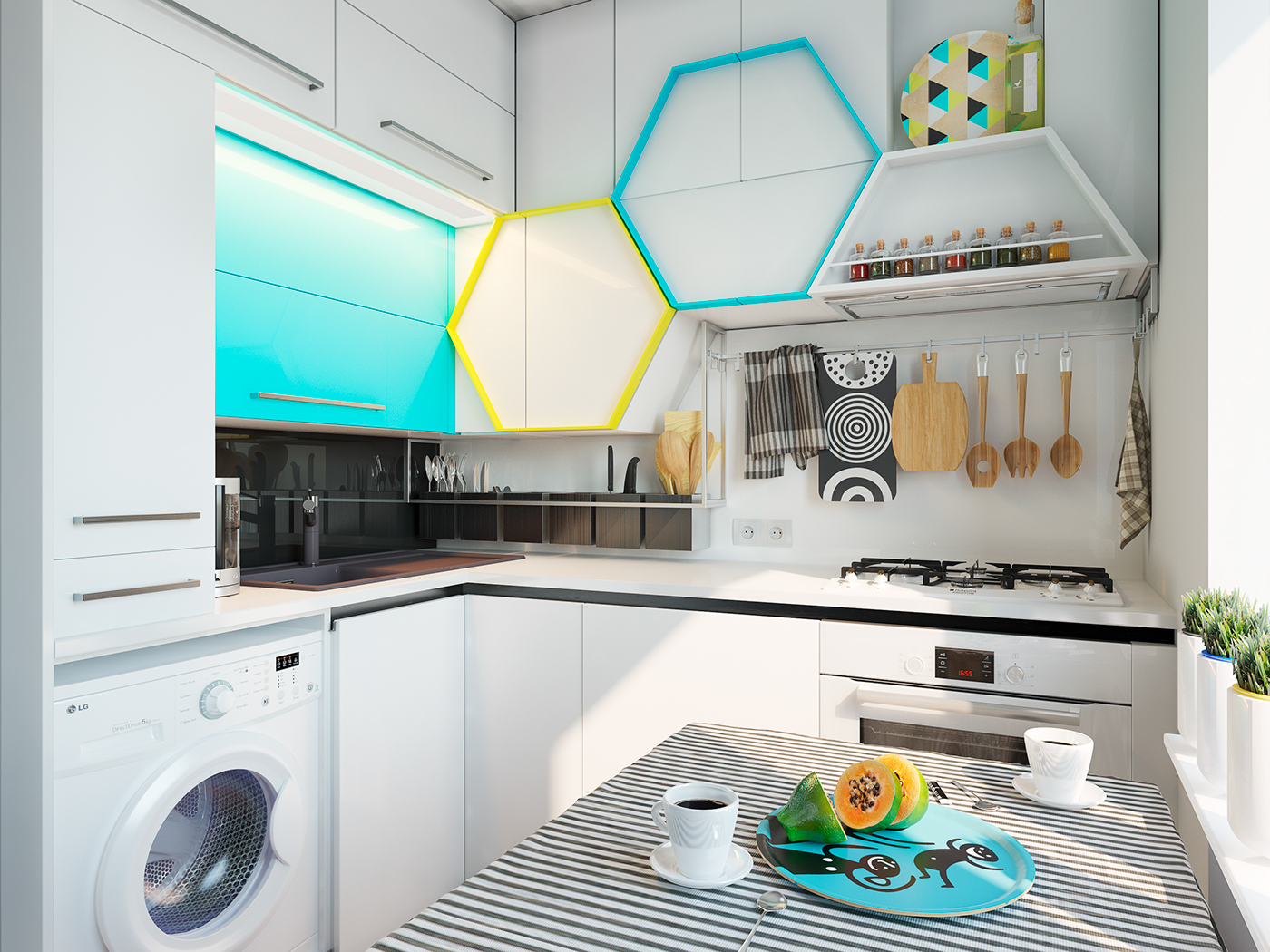 Hexagon kitchen on Behance