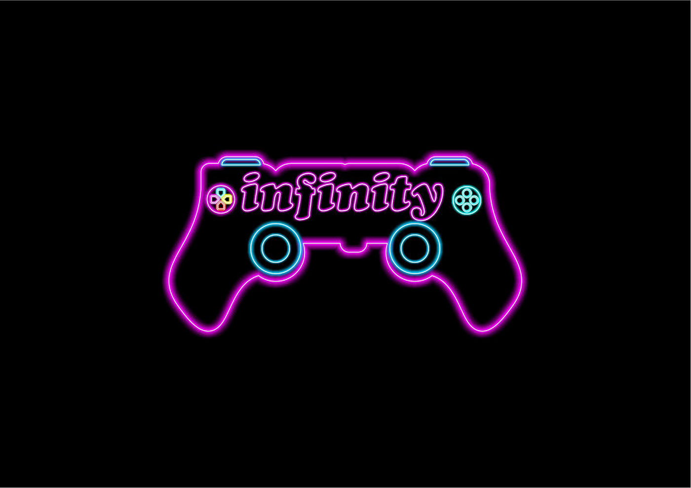 PlayStation 5 (Infnity).  Neon logo for playstation 5 remote control