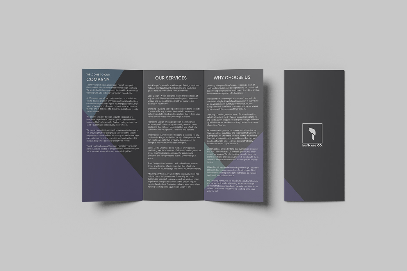 Corporate Trifold Brochure with Clean, Modern and Corporate look