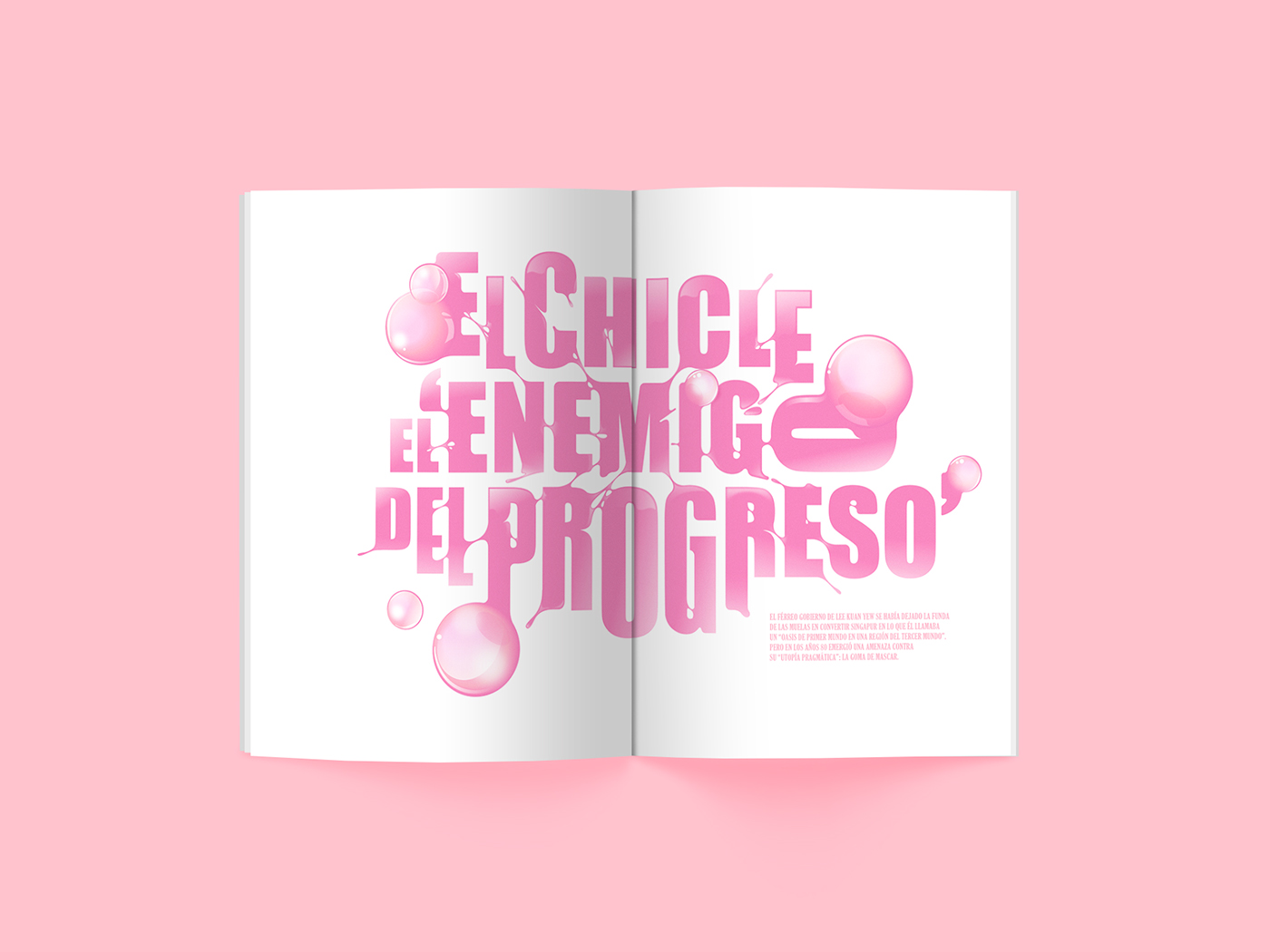 bubblegum quote type magazine lettering yorokobu barcelona crafted details gummy pink