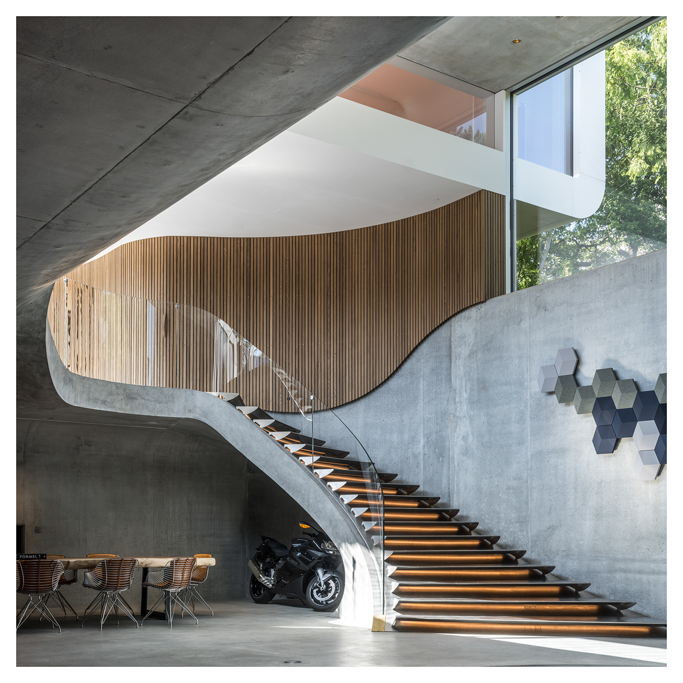 concrete danish design glass house modern nordic Scandinavia skyframe Villa