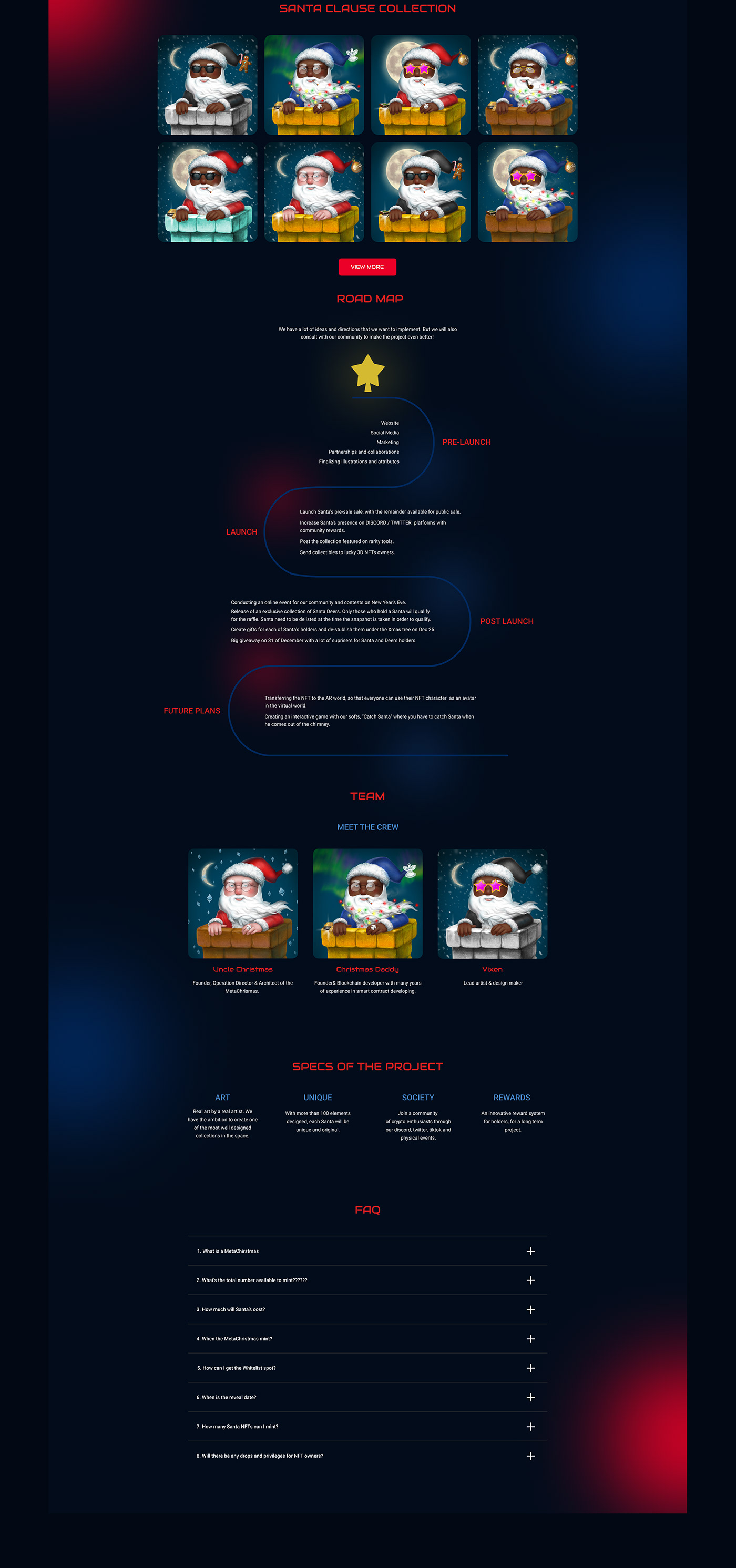 Figma landing page nft nft art santa Santa Claus UI/UX UX design Web Design  Website
