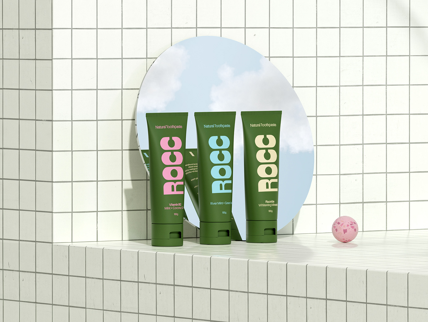 design identity Minimalism Packaging Retro toothpaste 3d Visualisation logo