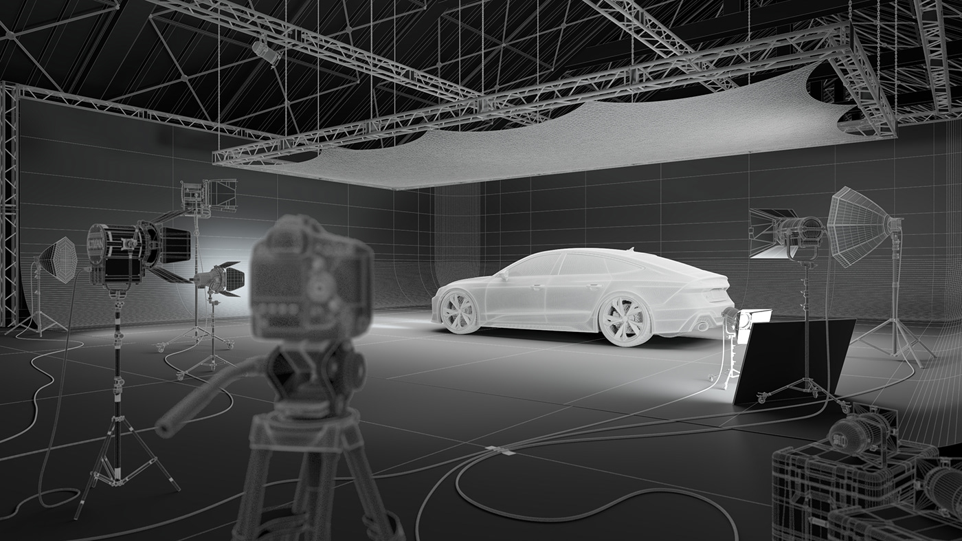 Audi automotive   CGI chaosgroup fullcgi Maya RS7 studio studio lighting vray